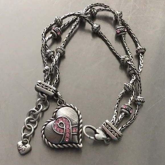 Brighton, BREAST CANCER SURVIVOR Silver bracelet includes storage tin, like new. - Picture 2 of 5